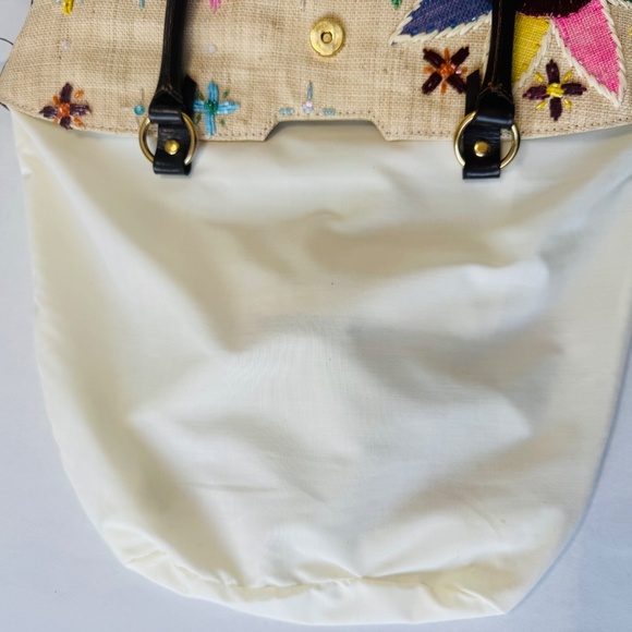 Charm and Luck Straw/Leather Summer Tote/Bag w/Side Fringe/Magnetic Closure - Picture 16 of 16